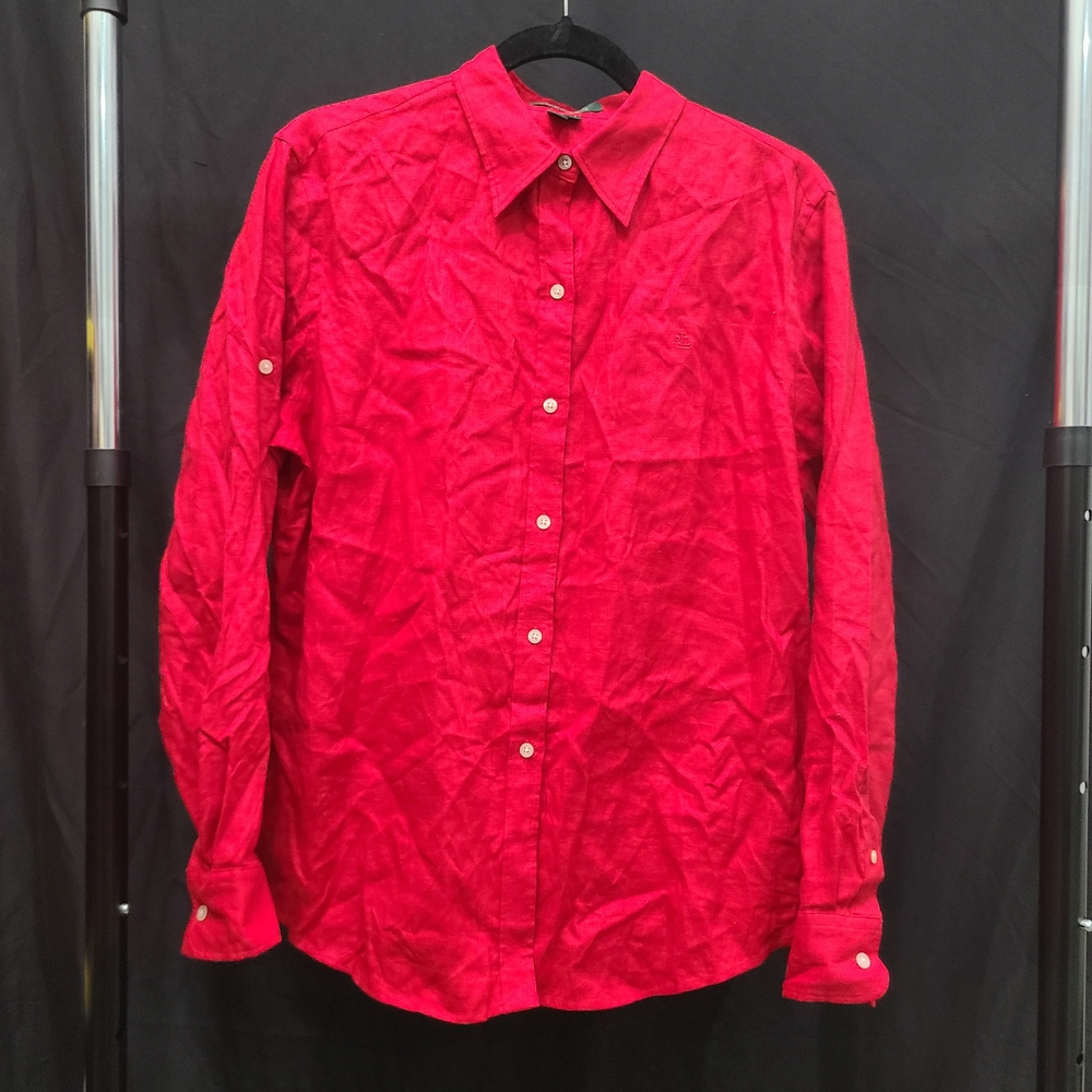 Lauren Ralph Lauren Red Casual Button Down Shirt